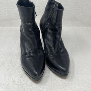 PRADA Black leather heeled boots Sz 38.5